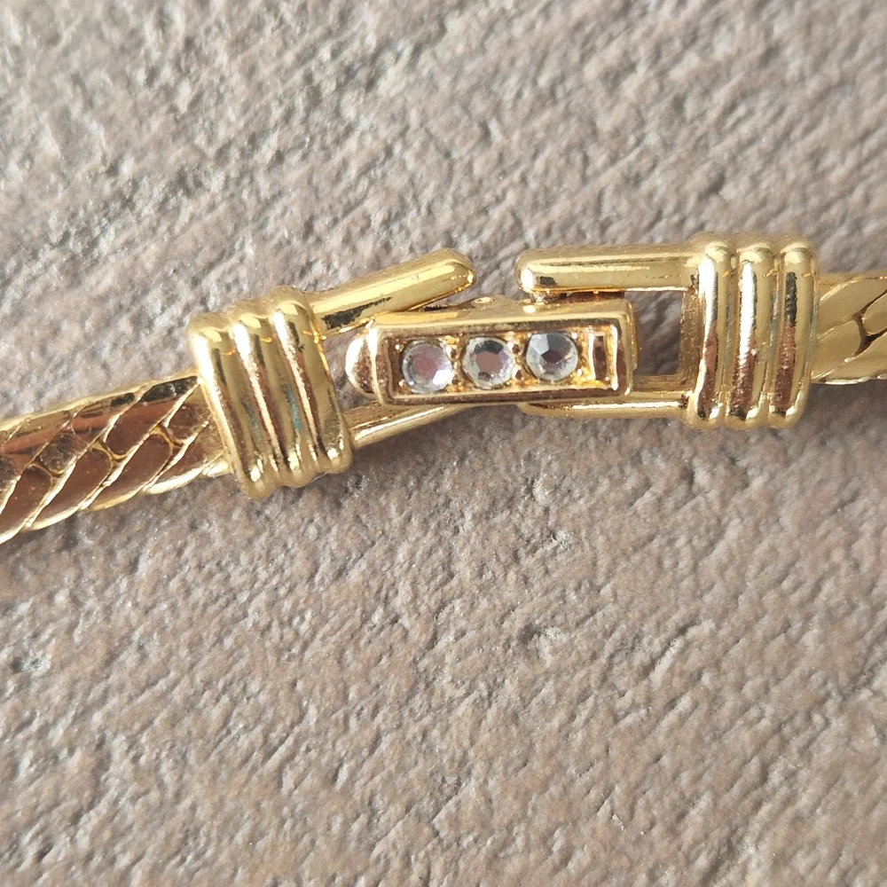 Vintage S.A.L. Gold Tone Necklace Swarovski Crystals SAL Signed